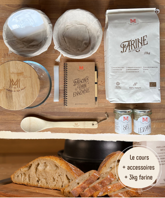 Kit "Faisons le pain de Barbu du Roussillon en cocotte ensemble" - cours vidéo + accessoires + 3kg de farine
