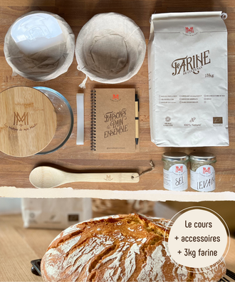 Kit "Faisons le Pain d'Engrain en cocotte ensemble" - cours vidéo + accessoires + 3kg de farine