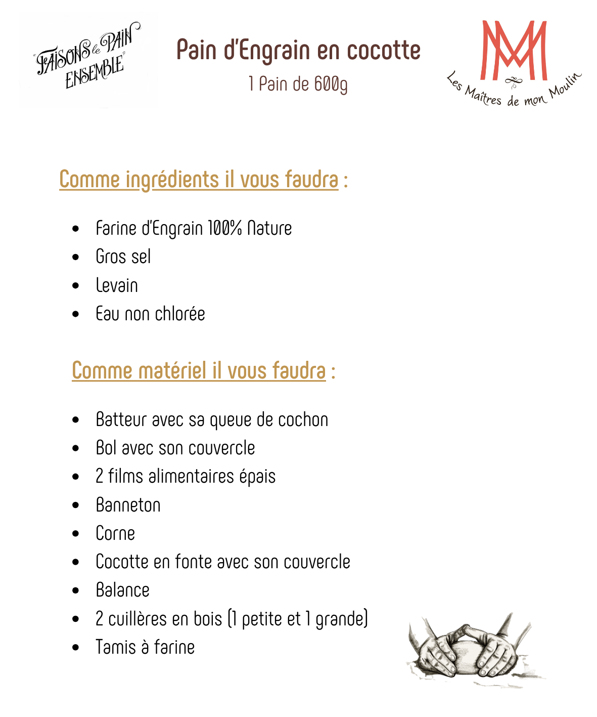 Le Pain d'Engrain en cocotte - Coffret : Cours vidéo + 3kg de farine + Accessoires