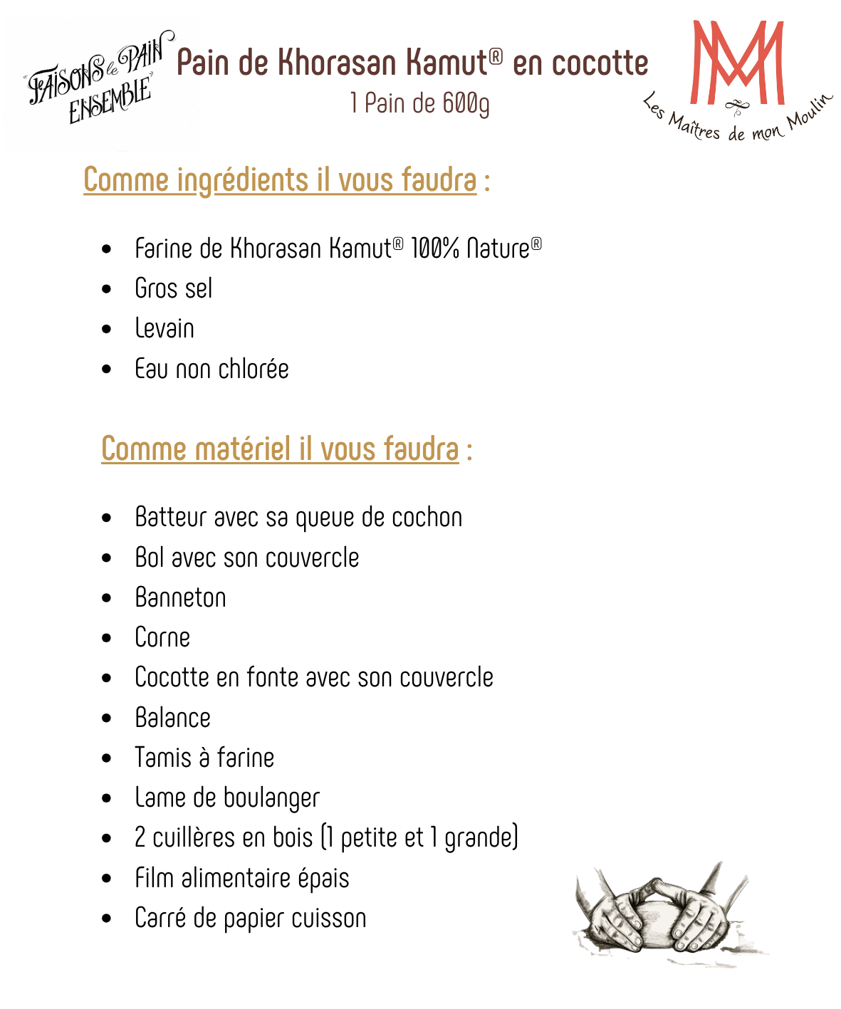 Le Pain de Khorasan Kamut® en cocotte - Coffret : Cours vidéo + 3kg de farine
