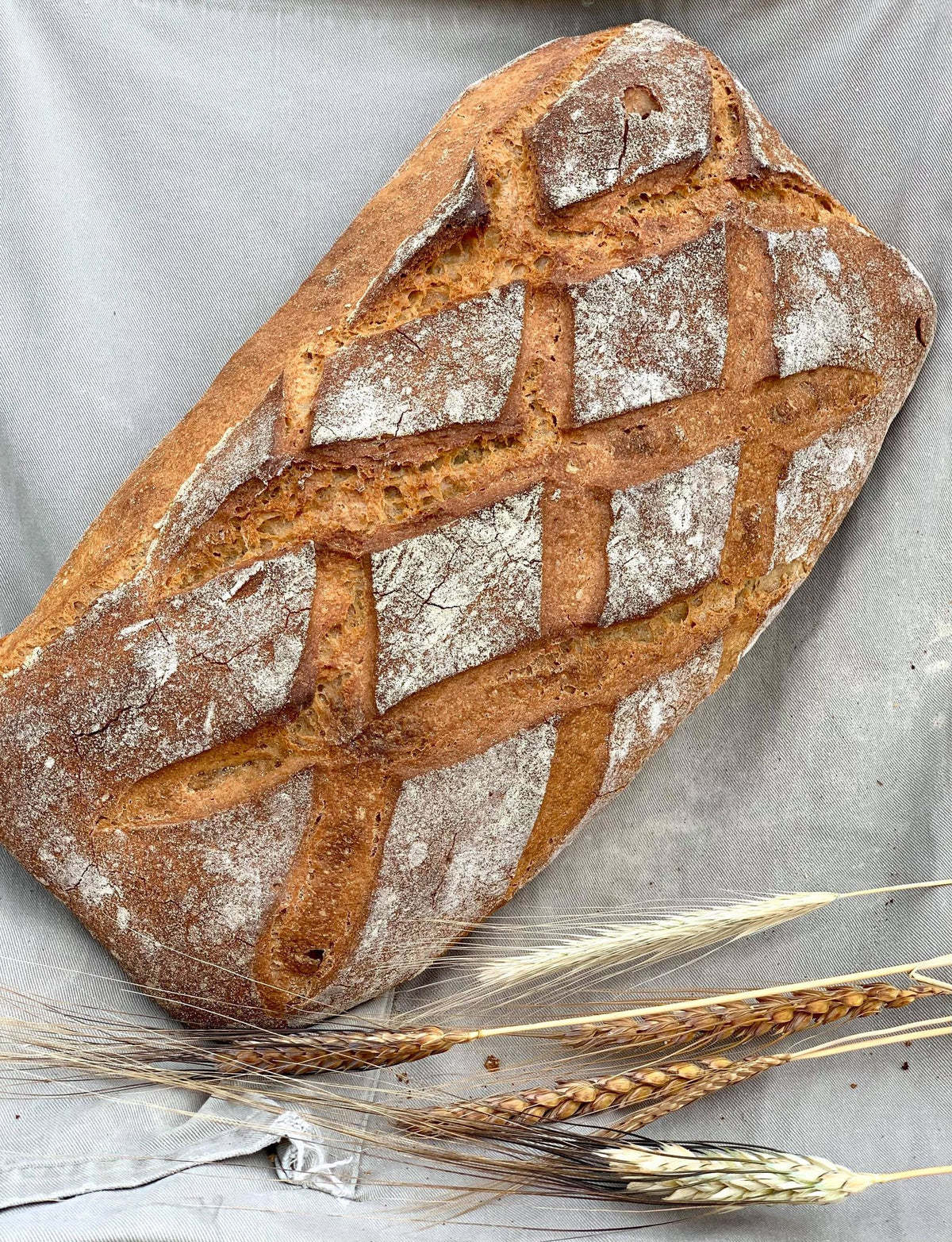 Pain au levain à la farine semi-complète de Blé de population - blé ancien