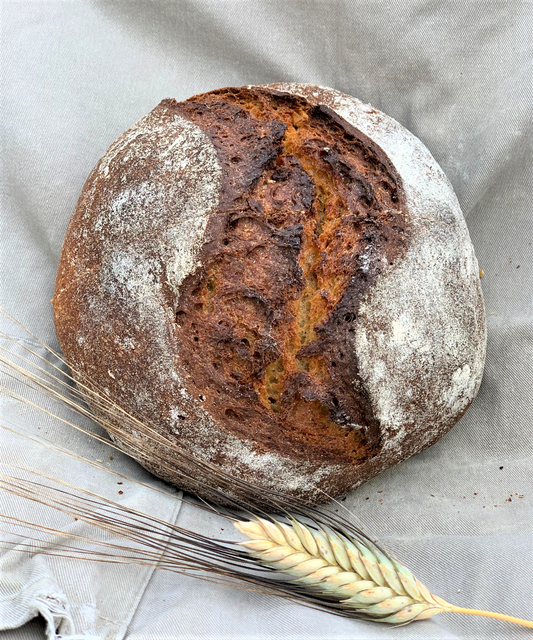 Pain au levain à la farine semi-complète de khorasan - kamut- blé ancien